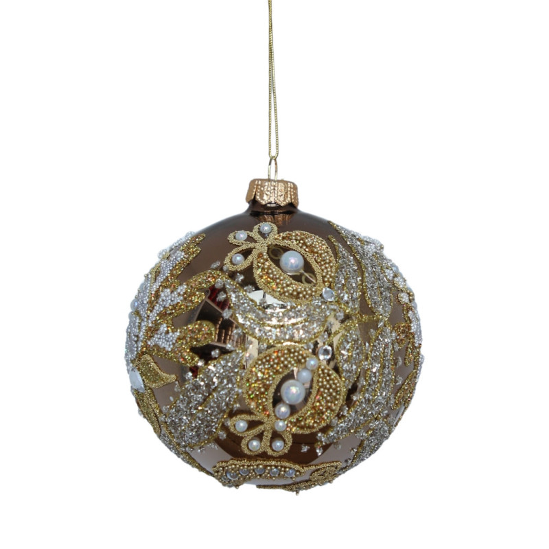 GOLD ORNAMENT WITH CRYSTALS