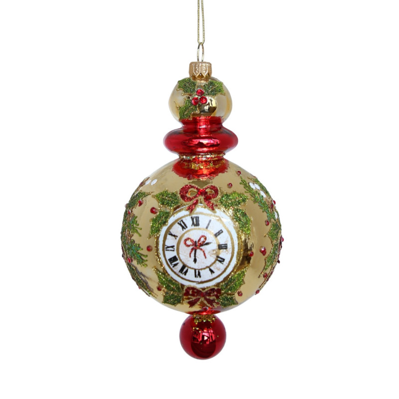 GOLD & RED CHRISTMAS ORNAMENT