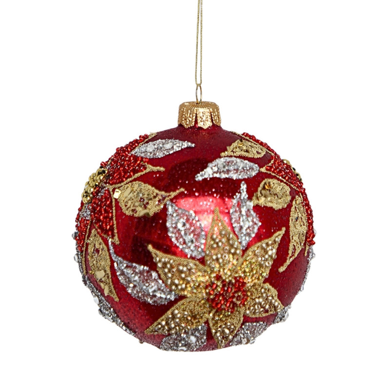 RED & GOLD CRYSTAL ORNAMENT