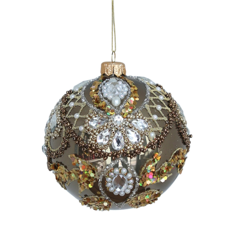 GOLD CRYSTAL & SEQUIN ORNAMENT