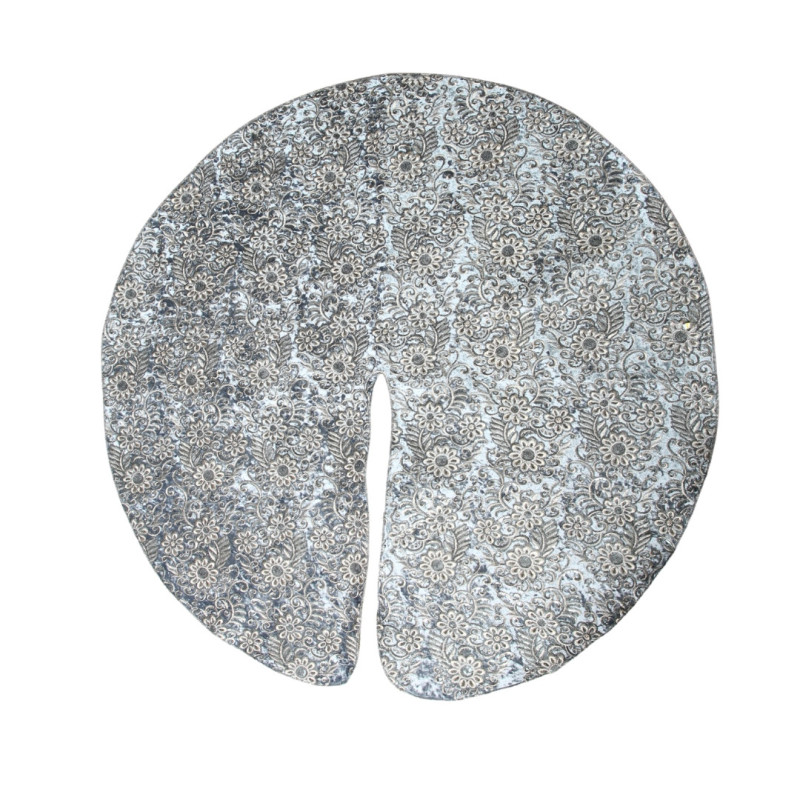 BLUE TREE RUG WITH EMBIODERY