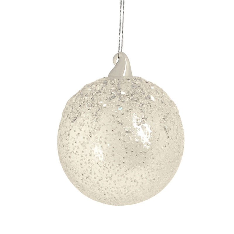 SILVER BALL WITH CRYSTAL DOTS