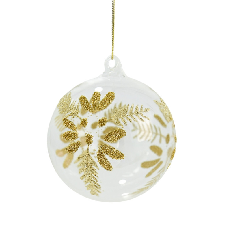 TRANSPARENT BALLS WITH GOLD FLOWERS