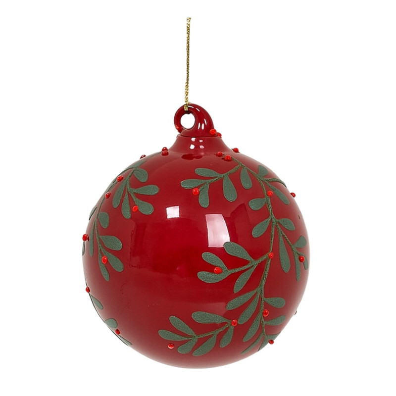 RED BALL WITH GREEN LEAVES S