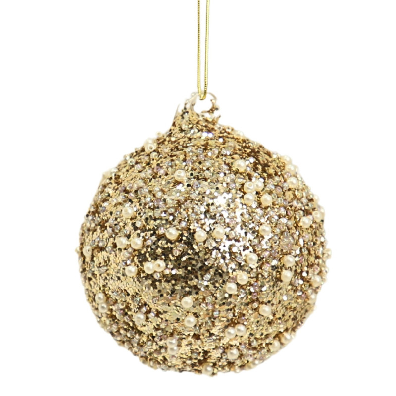 GOLD BALL WITH STONES L
