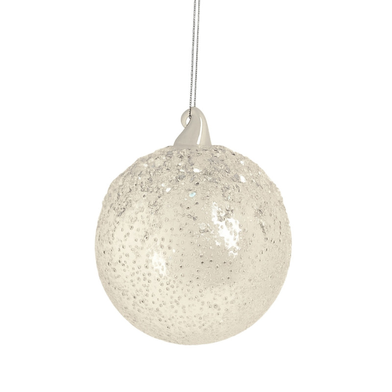SILVER BALL WITH CRYSTAL DOTS S
