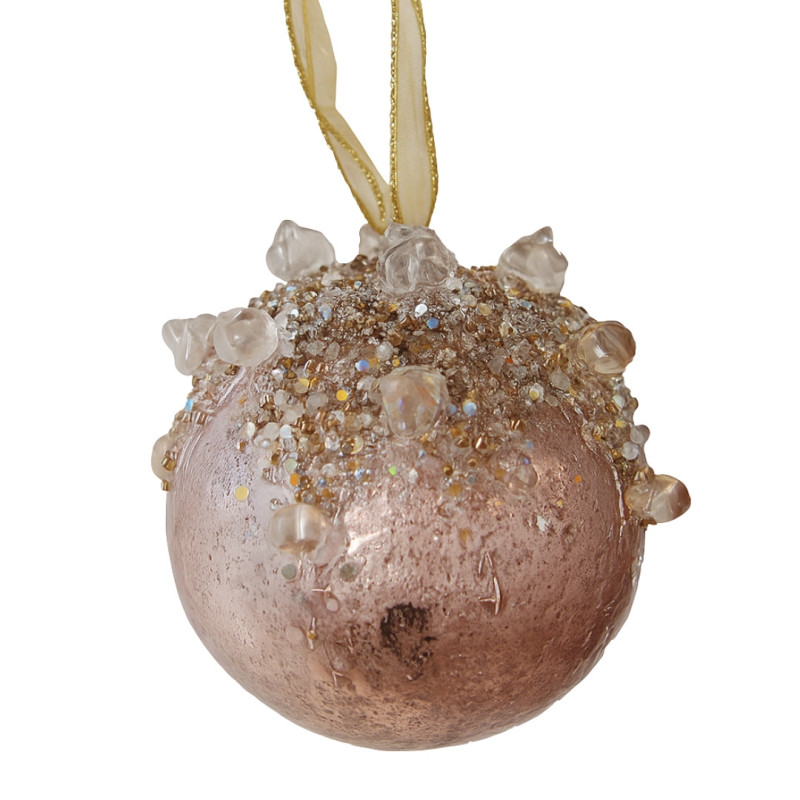 PINK BALL WITH CRYSTAL STONES