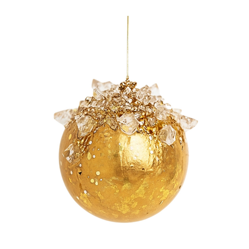 GOLD BALL WITH CRYSTALS L