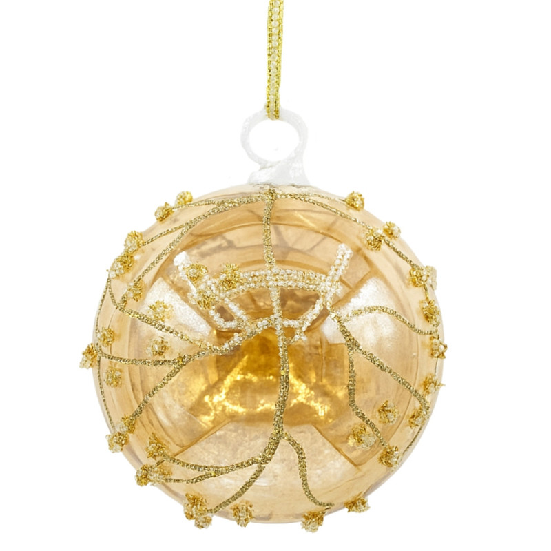 GOLD BALL WITH SPARKLE LINES S