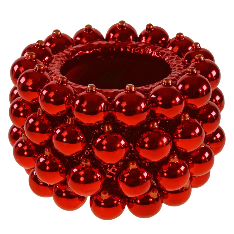 RED BAUBLE VASE