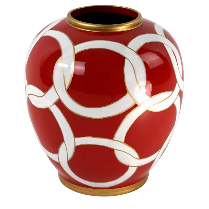 RED AND WHITE VASE