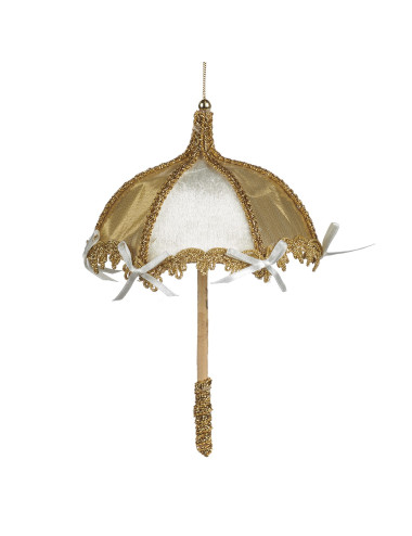 WHITE & GOLD UMBRELLA ORNAMENT