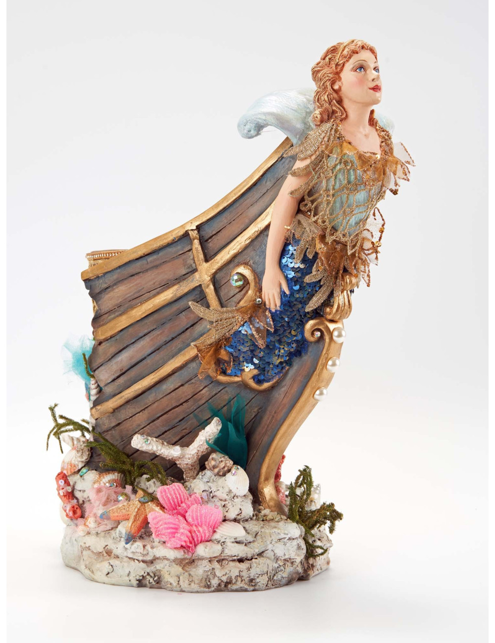 Sirene blu mbi varke 41cm