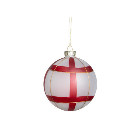 Glass ball with red stripes 8*8*8