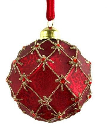 RED GLASS TOP WITH THREAD 8* 8*8