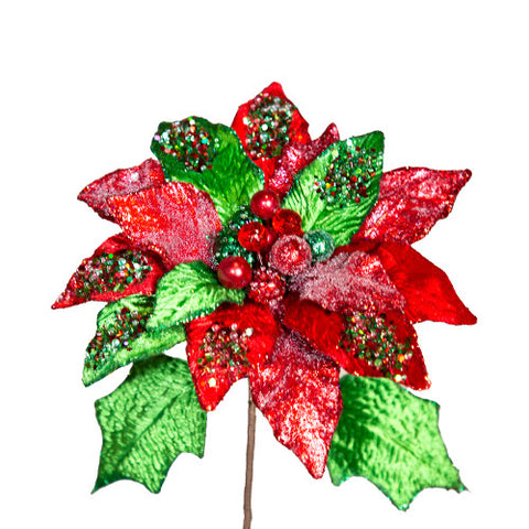 RED &amp; GREEN POINS FLOWERS L