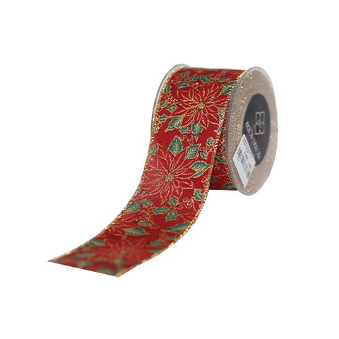 RED RIBBON WITH POINTS 7cm x 9M