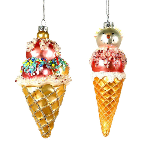 DECORATIVE ICE CREAM WITH SWEETS/SNOW PLAQUES