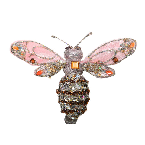 PINK/PLATINUM BEE ORNAMENT