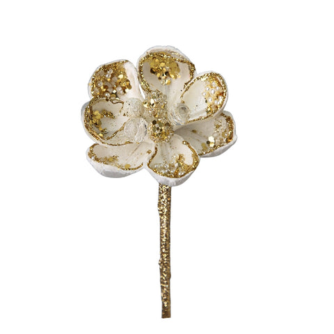 MINI MAGNOLIA BRANCH WHITE/GOLD