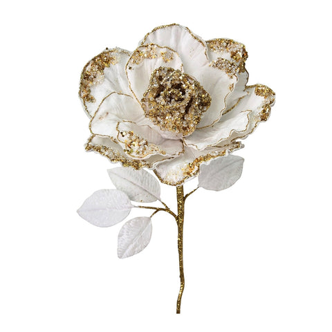 WHITE &amp; GOLD ROSE XL