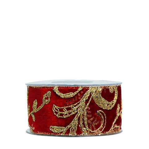 CHERRY RIBBON WITH EMBROIDERY