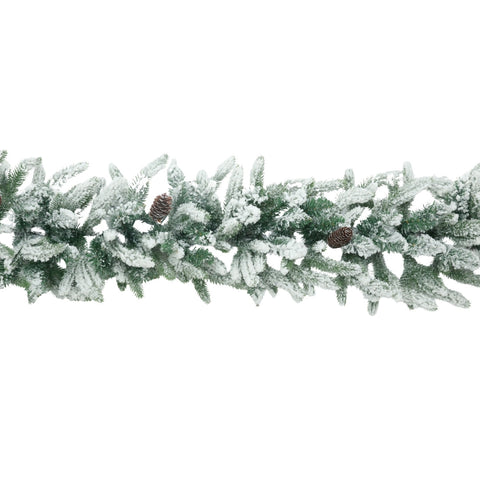 SNOW GARLANDS AND PINE BALLS