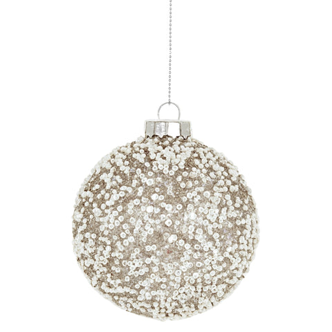 GLASS TOP WITH WHITE STONES S