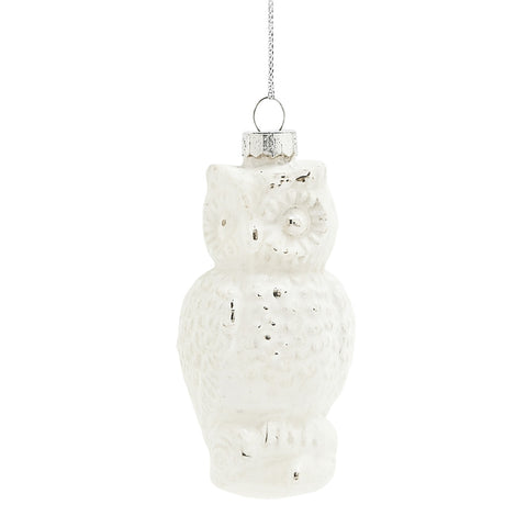 WHITE GLASS OWL