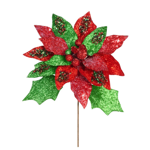 RED &amp; GREEN POINSET FLOWERS