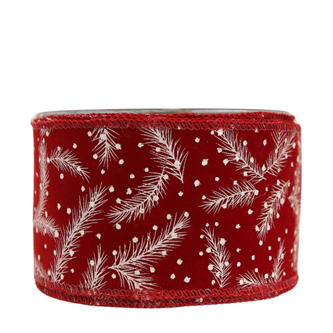 RED RIBBON WITH FEATHERS 7 x 9 Cm