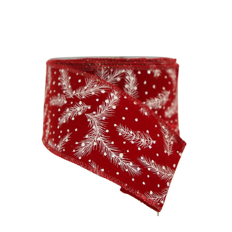 RED RIBBON WITH FEATHERS 7 x 9 Cm