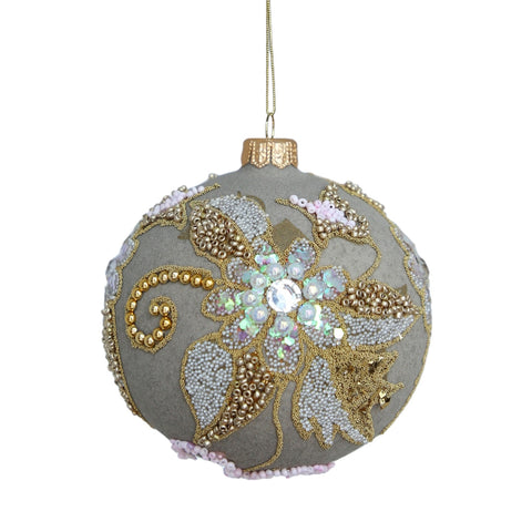 CHRISTMAS TOP WITH GOLD &amp; PINK FLOWERS