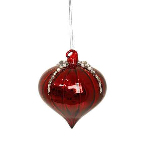 RED GLASS ORNAMENT S