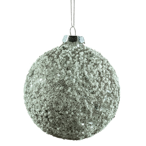 TOP WITH SILVER GLITTER AND WHITE BEADS S