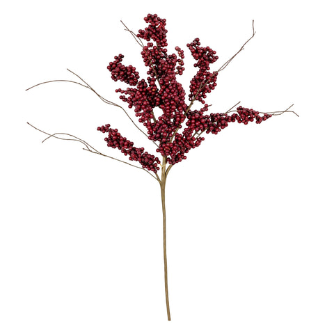 BURGUNDY BERRY STEM, H 66 CM