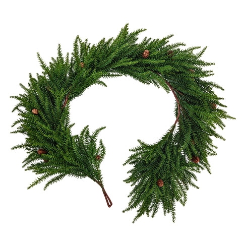 ARAUCARIA WITH PINECONE GARLAND, L 183 CM