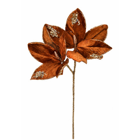 CARAMEL BROWN MAGNOLIA LEAF SPRAY