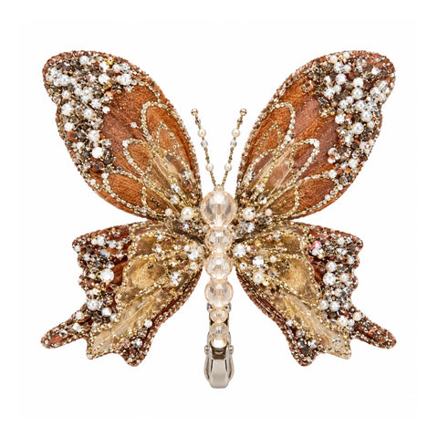 CARAMEL CLIP-ON BUTTERFLY – S