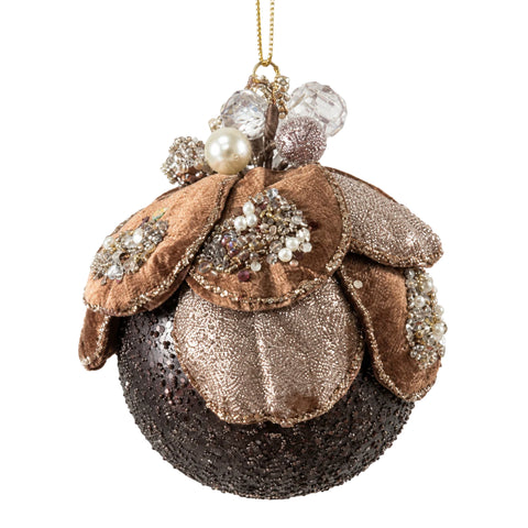 CARAMEL BROWN MAGNOLIA BALL – 10 CM