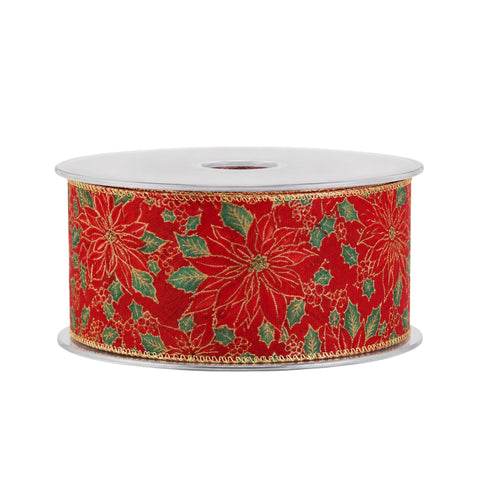 RED RIBBON WITH POINTS 7cm x 9M