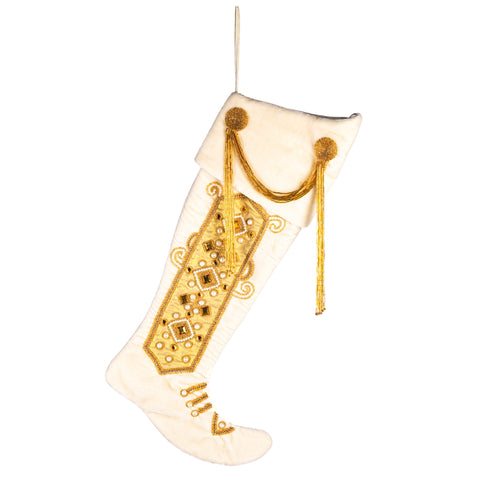 ÇORAPE DEKORATIVE KREM/GOLD
