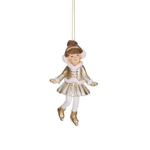 ORNAMENT FËMIJË NË DËBORË SHAMPANJË/KREM/GOLD
