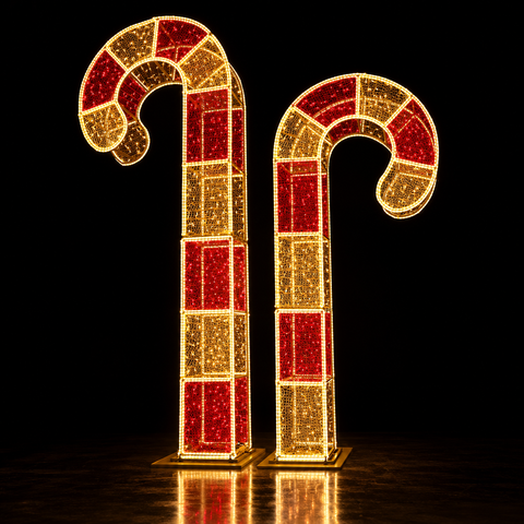 3D CANDY CANE WITH LED LIGHTS
