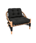 Poltron PILUR me Dru Teak dhe Litar Poliester black