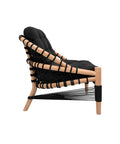 Poltron PILUR me Dru Teak dhe Litar Poliester black