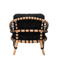 Poltron PILUR me Dru Teak dhe Litar Poliester black