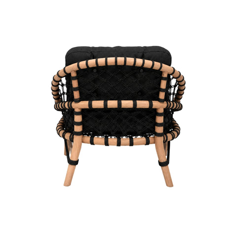 Poltron PILUR me Dru Teak dhe Litar Poliester black