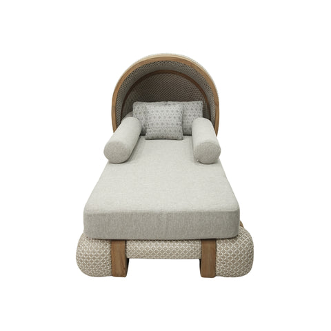 Single Daybed AVELIN me Dru Teak & Litar Poliester