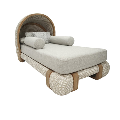 Single Daybed AVELIN me Dru Teak & Litar Poliester